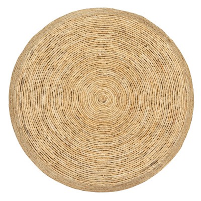 Natural Handwoven Corn Rope Round Barrel Coffee Table