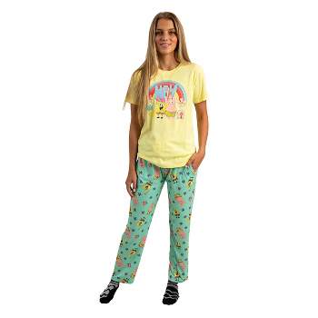 SpongeBob SquarePants Adult Womens' Sleepwear Set with Short Sleeve Tee and Sleep Pants