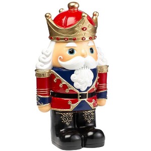 Plow & Hearth Indoor/Outdoor Lighted Nutcracker Shorty Statue - White - 1 of 1