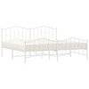 vidaXL King Metal Bed Frame with Headboard & Footboard, Sturdy Steel, White, No Mattress - 2 of 4