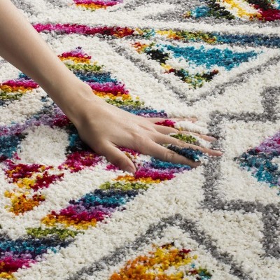 Fiesta Cream Hand-knotted Shag Square Rug 6'7"x6'7"