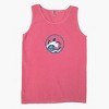 S.W.Smiley Ocean Waves Outline - Women's Garment Dyed Graphic Tank Top - 2 of 4