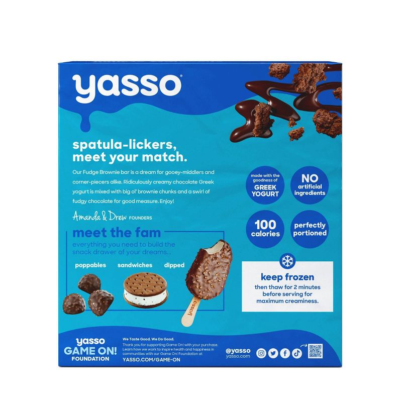 Yasso Frozen Greek Yogurt - Fudge Brownie Bars - 4ct, 2 of 7