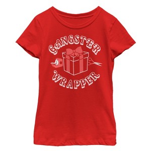 Girl's Lost Gods Christmas Gangster Wrapper T-Shirt - 1 of 4
