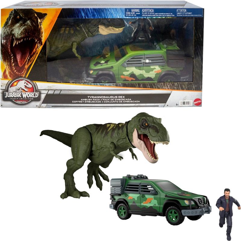 Jurassic World Legacy Tyrannosaurus Rex Ambush Toy Vehicle and Action Figure Set, 3 of 10
