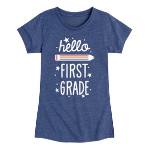 Girls' - Instant Message - Hello First Grade Fitted Short Sleeve Graphic T-Shirt - 1 of 4