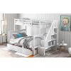 Stairway Twin-Over-Full Bunk Bed with Drawer, Storage and Guard Rail for Bedroom, Dorm, for Adults, White color - 2 of 4