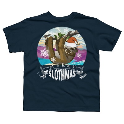 Boy's Design By Humans Merry Slothmas - Funny Christmas Pajama for Sloth LoversÂ By TELO213 T-Shirt