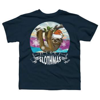 Boy's Design By Humans Merry Slothmas - Funny Christmas Pajama for Sloth LoversÂ By TELO213 T-Shirt