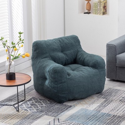 Tufted Bean Bag Chair With Filler Accent Lounger, Upholstered Single Bean Bag Sofa, Fluffy Lazy Sofa,39"x39"x27.56"(3.25*3.25*2.30ft)