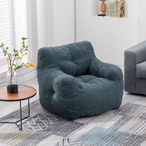 Tufted Bean Bag Chair With Filler Accent Lounger, Upholstered Single Bean Bag Sofa, Fluffy Lazy Sofa,39"x39"x27.56"(3.25*3.25*2.30ft) - 1 of 4