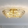 ALOADECOR 8-Light Mid Century Modern 4-Tier Antique Gold Flush Mount With Crystal Accents - 3 of 4
