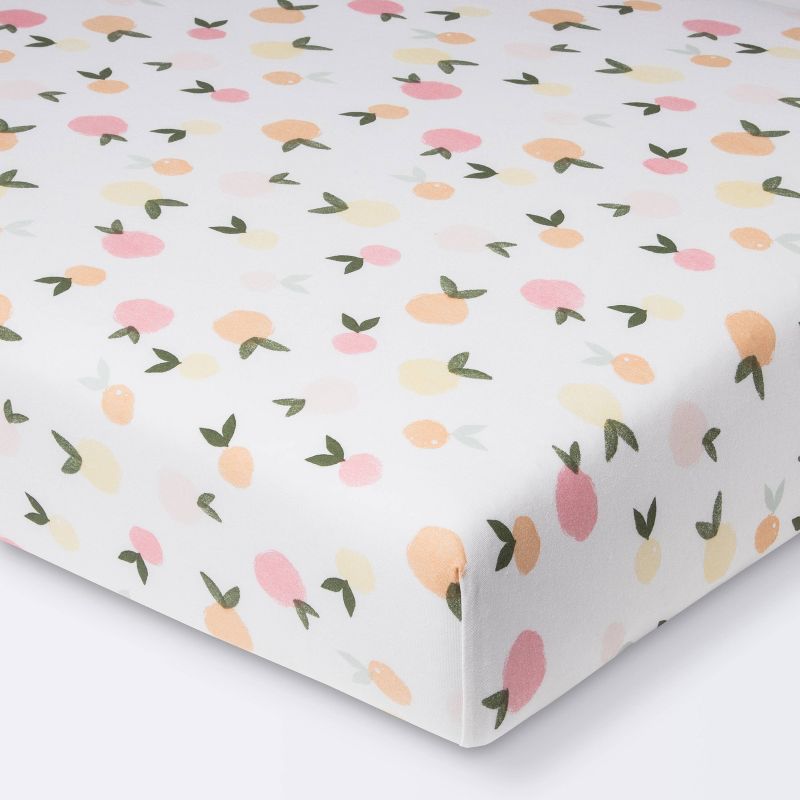 Polyester Rayon Jersey Fitted Crib Sheet - Cloud Island&#8482; Citrus, 1 of 7