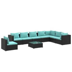 vidaXL Garden Lounge Set Black - 1 of 4