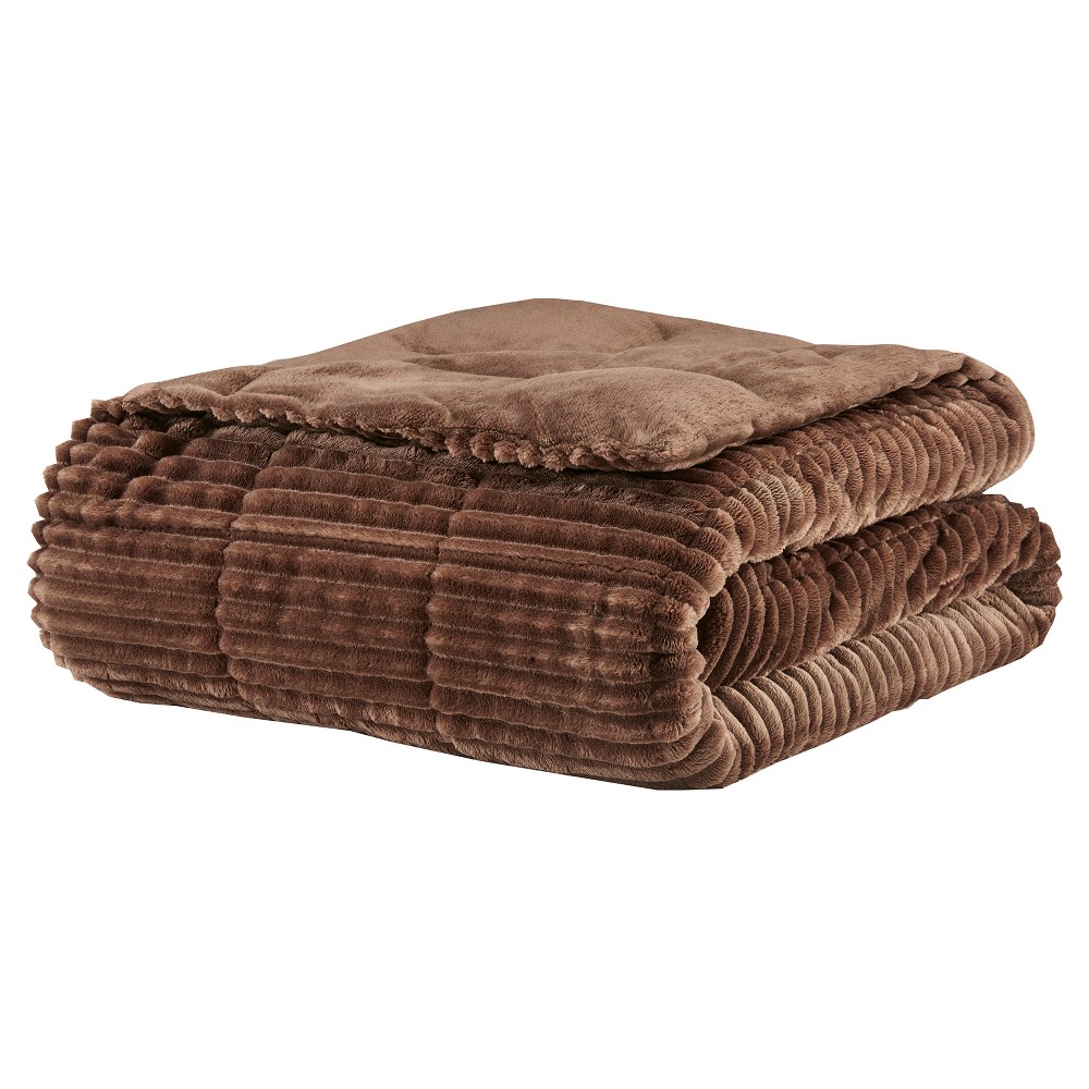 Photos - Duvet 60"x70" Oversized Williams Plush Down Alternative Throw Blanket Brown - Ma