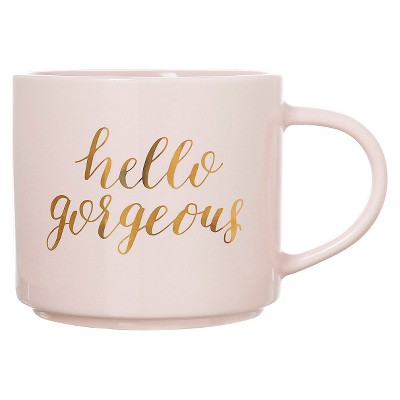 Details about   Brand New 2 X 16oz Porcelain Coffee Cup Mug Hello Beautiful White  Threshold 