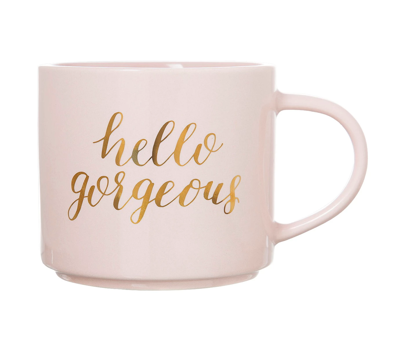 15oz Porcelain Hello Gorgeous Stackable Mug Pink/Gold - Thresholdâ¢ - image 1 of 1