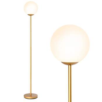 Tangkula Glass Globe LED Floor Lamp w/ Acrylic Lampshade Bedroom Office