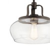 Davenport 10.5" 1 Light Convertible Pendant or Semi Flush with Clear Glass and Olde Bronze - 3 of 4