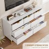 2/3/4/5/6/7 Drawer Dresser with Metal Legs, Wood Dressers Chest Organizer with Wide Storage, Modern Chest of Drawers for Bedroom, Living Room,Hallway - 4 of 4