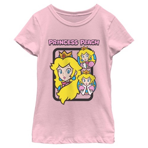 Nintendo Girls Nintendo Princess Peach Sweet Portraits T Shirt - Light Pink - Medium