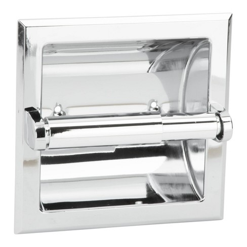 Recessed Toilet Paper Holder - with storage, bright polished