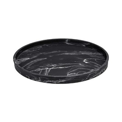 Hub Styler Marble Black Resin Round Tray