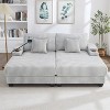 Loveseat Sofa Double Chaise Lounge Sleeper Sofa Bed Recliner Couch with Adjustable Back, Phone Holder, Cup Holders & Storage Compartments - ModernLuxe - 2 of 4
