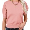 Coolmee Women's Puff Short Sleeve Sweater Tops Fashion Business Casual Knit Crew Neck T Shirts Outfits Work Blouses Clothes - 2 of 3