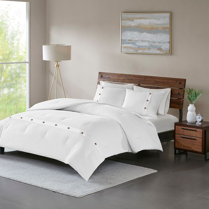 3pc Lucina Cotton Waffle Weave Comforter Set, 3 of 9