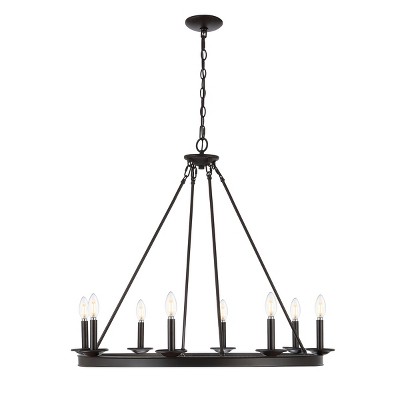 Oil Rubbed Bronze 8-Light Wagon Wheel Chandelier