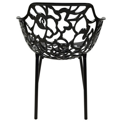 Devon Black Aluminum Stackable Outdoor Dining Chairs, Set of 4