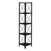 Kumasinova 60"/62" 4-Tier Corner Bookshelf,Black Metal Bookcase with Transitional Square Design/X-Design,Modern Book Shelves for Bedroom,Office - 2 of 4