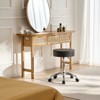 VEVOR Rolling Stool with Wheels, 450 LBS Weight Capacity Round Rolling Stool Chair, Height Adjustable Thickened PU Leather Swivel Stool, Black - 2 of 4