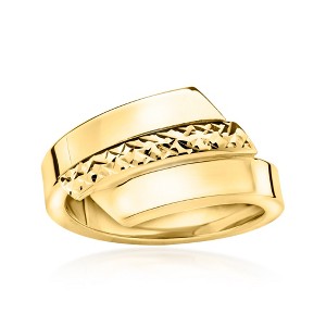 Ross-Simons Italian 14kt Yellow Gold Diamond-Cut and Polished Ring - 1 of 4