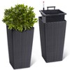 Resin Planter with Drainage Holes, Water Level Monitor, Inner Bucket, Automatic Watering (2-Pack) - 2 of 4