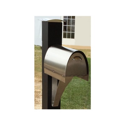 Medium Stainless Steel Modern Post Mounted Mailbox
