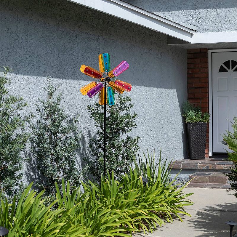 Colorful Bejeweled Metal Windmill Spinner Garden Stake - Alpine Corporation, 3 of 7