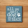Slickblue Dog and Beach Wood Sign, Knotty Pine Material, Wall or Shelf Decor, Rustic Style, 7x7 Inches, Multiple Colors - 3 of 3