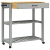 vidaXL Kitchen Trolley MONZA 33.1 in.x15.7 in.x35.4 in. Solid Wood Pine - 4 of 4