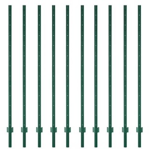 Snynuxx 6 feet Metal Fence Post, Heavy Duty Garden Fence U Post for Holding Wire Fence,Green-PACK OF 10 - 1 of 4