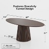 Cone shaped grille strip in natural wood color with oblique cut edges, oval dining table (conical base) - 2 of 4