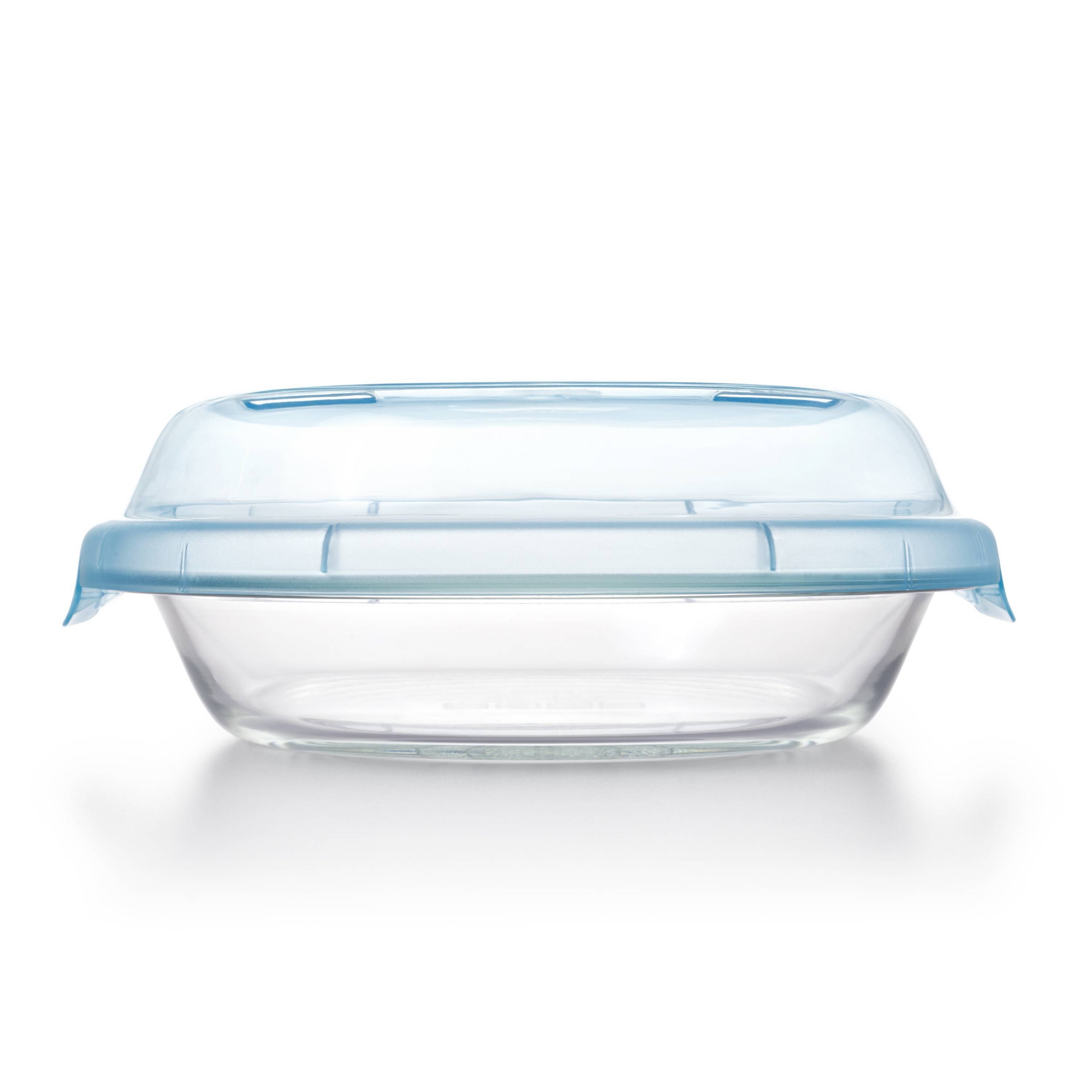 OXO Glass Deep Dish Pie Plate with Lid: Round Pie Pan & Carrier, Dishwasher-Safe, 44.8 Volume Capacity