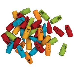 Groovy Pete the Cat Theme Eraser Caps (25 Pack) - Colorful Fun for #2 Pencils - 1 of 4