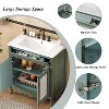 Christopher Knight Home Rein 30" Antique Bathroom Vanity with Ceramic Sink and Tip-Out Tray, Antique Green/White - 4 of 4