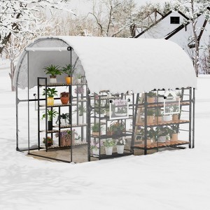 8.2x6.6x6.6 ft Premium Greenhouse for Outdoors,Upgraded Portable Walk-in Heavy Duty Frame Large Garden Plant Hot Outside Hoop House - 1 of 4