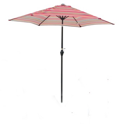 Mirexion 9 ft Outdoor Patio Sunbrella Umbrella Stripe Market Table Umbrella