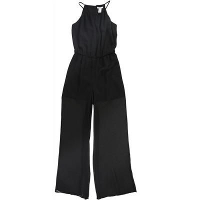 bar III Womens Black Sheer Jumpsuit