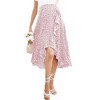Women Pleated Elastic High Waist Maternity Midi Skirt Casual Summer Ruffle Boho Wrap Split Skirt - 2 of 4