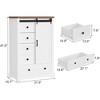 Whizmax 5 Drawers Dresser,47" Tall Farmhouse Chest of Drawers w/Sliding Barn Door, Adjustable Shelves (White) - 2 of 4